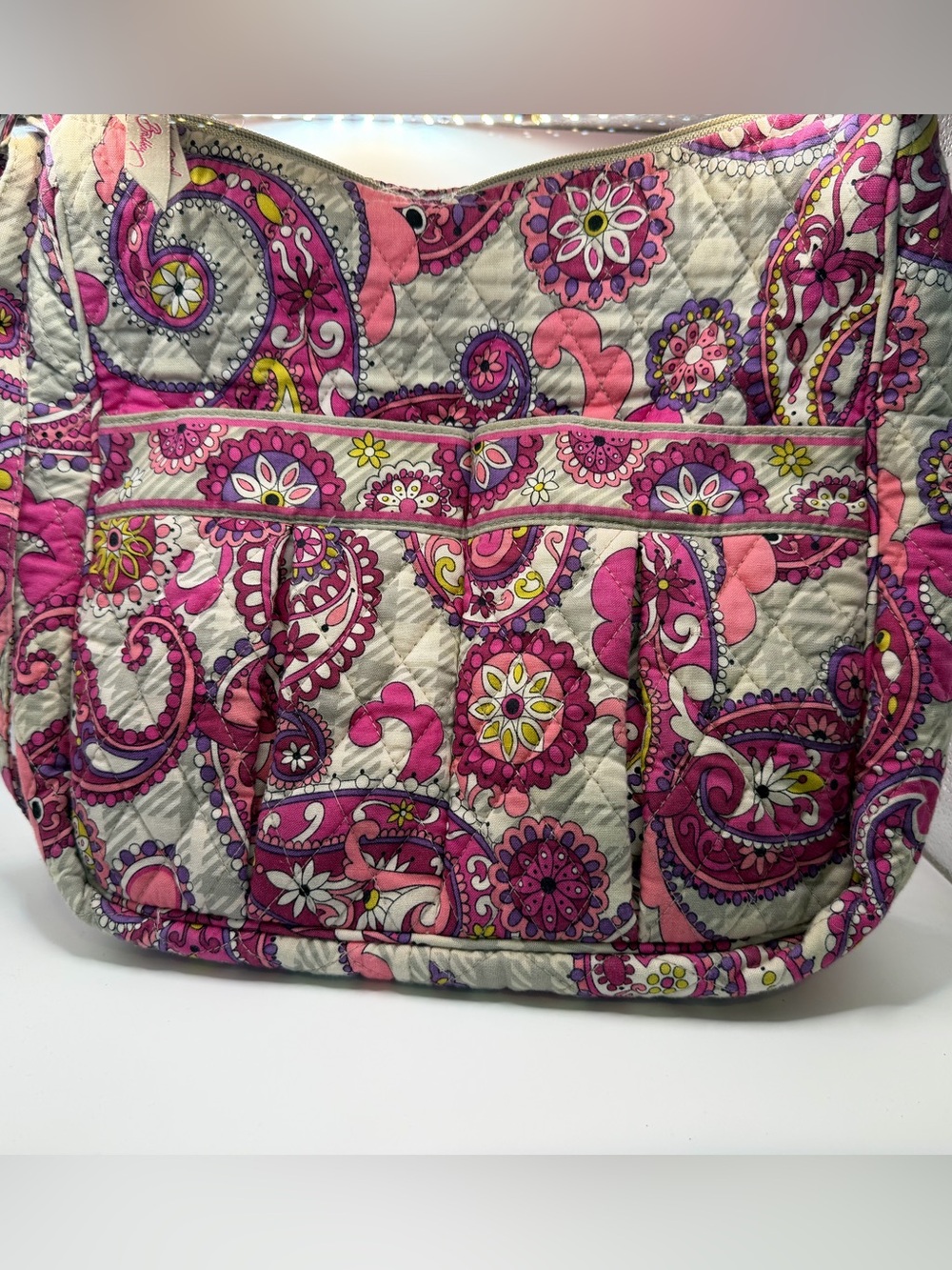 Vera Bradley Quilted Pink Paisley Tote Bag - Women's Shoulder Bag